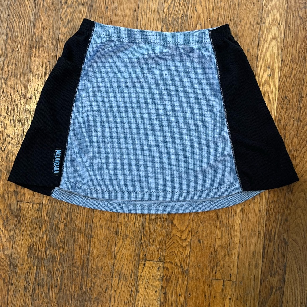 Women's Black and Blue Microgrid Skirt
